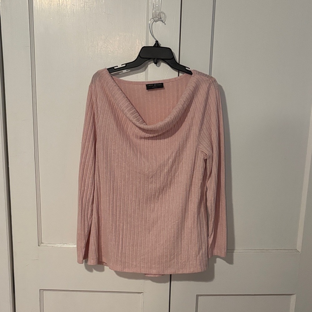 Lane Bryant Soft Pink Cowl Neck Sweater